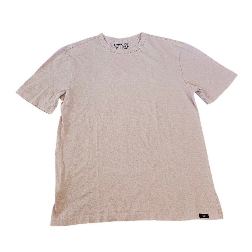 Faherty Sunwashed Regenerative Organic Cotton T-Shirt Mauve Pink Mens Small Slub